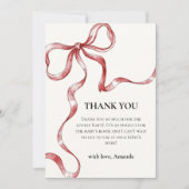 Vintage Minimalistische Bow Baby Dusche Dankeskarte (Vorderseite)