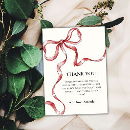 Vintage Minimalistische Bow Baby Dusche Dankeskarte