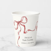 Vintage Minimalistische Bow Baby Dusche Pappbecher (Rückseite)