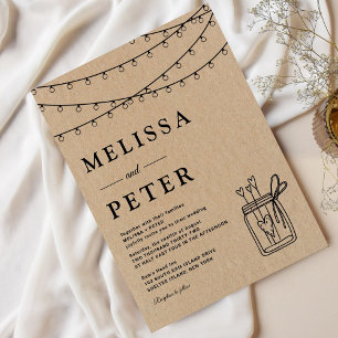 Vintage Minimalistische Garland Classic Brown Wedg Einladung