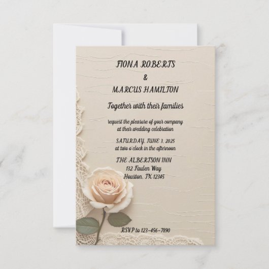 Vintage Minimalistische Hochzeit RSVP Karte (Vorderseite)