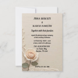 Vintage Minimalistische Hochzeit RSVP Karte