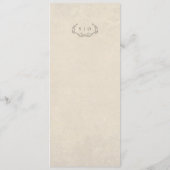 Vintage-minimalistische Hochzeitsdinner-Menükarte Programm (Rückseite)