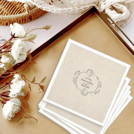 Vintage-Minimalistische Hochzeitsserviette  Serviette