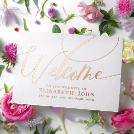 Vintage Minimalistische Rose Gold White Wedding Pr Folien Feiertagskarte