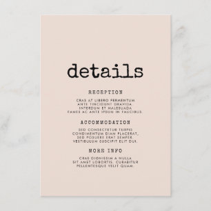 Vintage-minimalistische Schreibmaschine Gastinform Begleitkarte