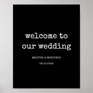Vintage-minimalistische Schreibmaschinen-Hochzeit Poster