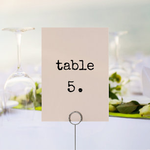 Vintage-minimalistische Schreibmaschinen-Hochzeit Tischnummer