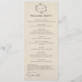 Vintage-Minimalistisches Hochzeitsprogramm Programm (Rückseite)