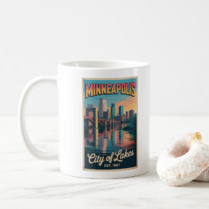 Vintage Minneapolis Minnesota Retro-Reiseposter Kaffeetasse