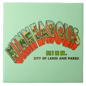 Vintage Minneapolis Postcard Tile Fliese (Vorderseite)