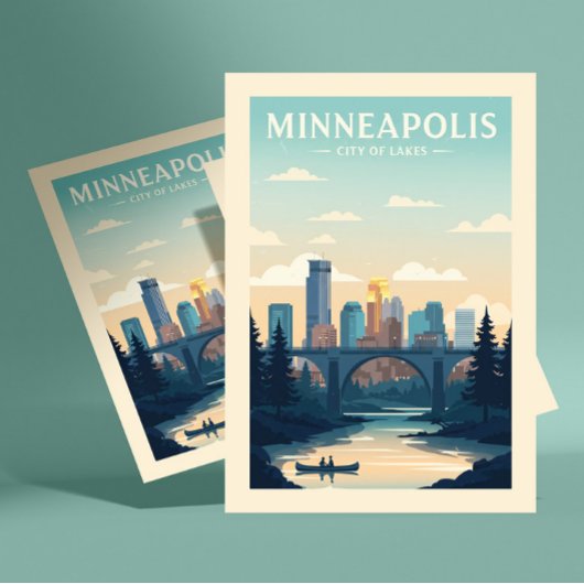 Vintage Minneapolis Postkarte