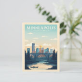 Vintage Minneapolis Postkarte (Stehend Vorderseite)