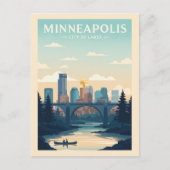 Vintage Minneapolis Postkarte (Vorderseite)