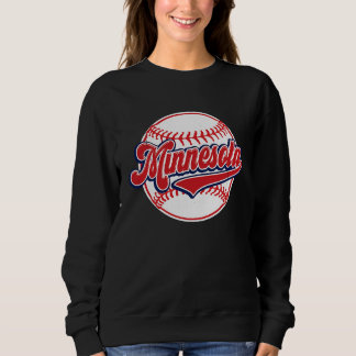 Vintage Minnesota Cityscape Baseball Player and F Sweatshirt