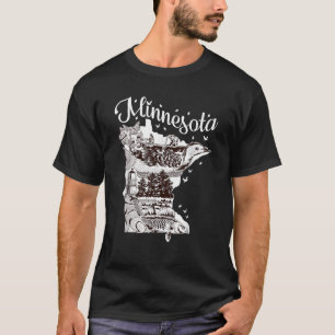 Vintage Minnesota-Haus Einheimisches Up North Gesc T-Shirt