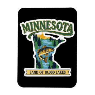 Vintage-Minnesota-Karte Land der 10000 Seen Magnet