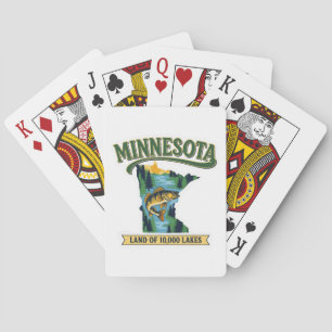Vintage-Minnesota-Karte Land der 10000 Seen Spielkarten