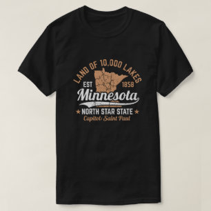 Vintage-Minnesota-Land-der-10.000-Seen-Kartendesig T-Shirt