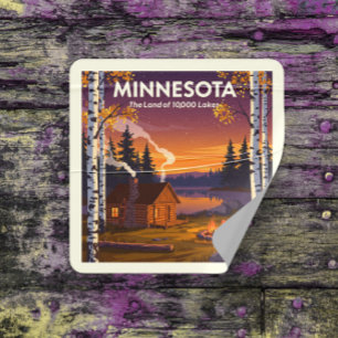 Vintage Minnesota Quadratischer Aufkleber