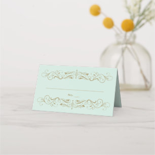 Vintage-Mint- und Antik-Gold-Hochzeit Platzkarte
