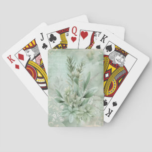 Vintage-Mintgrün Botanisch Floral (1) Spielkarten