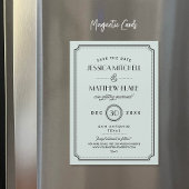 Vintage Minze Art Deco Save the Date Magnetkarte