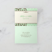 Vintage Minze, braune Scrolls Danke Karte (Innenseite)