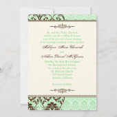 Vintage Minze, Brown verzeichnet Einladung (Rückseite)