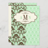 Vintage Minze, Brown verzeichnet Einladung (Vorne/Hinten)