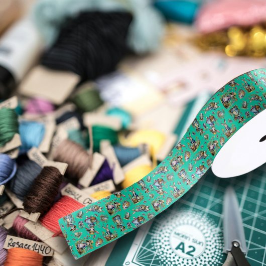 Vintage Minze Grüne Aquarellfarben Ostersonnenmust Satinband