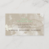 Vintage Minze grüne Blume Blumengarntaupe Visitenkarte (Rückseite)