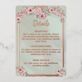 Vintage Minze Peony Wedding Foil Umschließkarte Folieneinladung (Vorderseite)