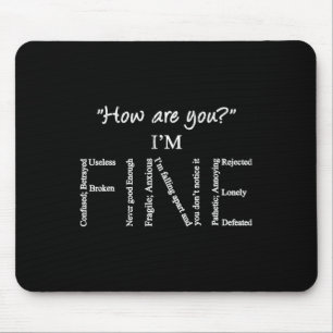 Vintage Mir Geht's Gut Psychische Gesundheit Suizi Mousepad