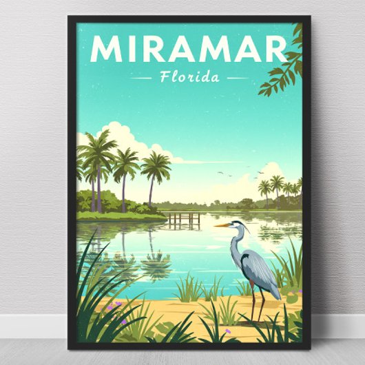 Vintage Miramar Florida Poster