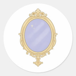 Vintage mirror with glow runder aufkleber