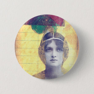 Vintage Mischmedienkollektion für Frauen in Arbeit Button