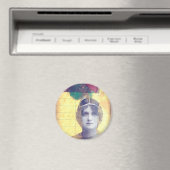 Vintage Mischmedienkollektion für Frauen Magnet (In Situ (Geschirrspüler))