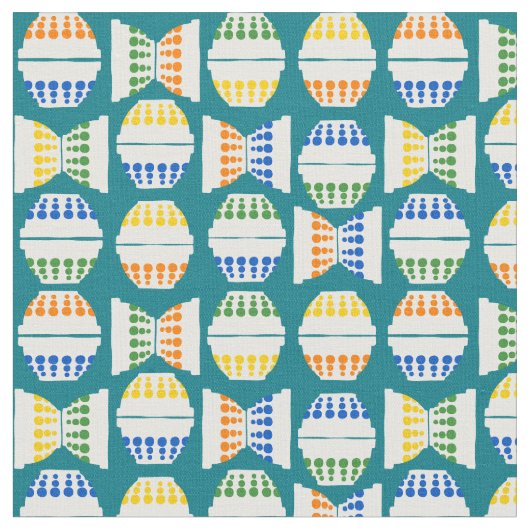 Vintage Mischschalen mit Polka Docks Gemustert Stoff (Nahaufnahme)