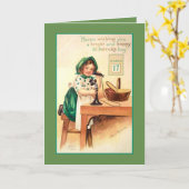 Vintage Miss am Telefon Karte (Gelbe Blume)