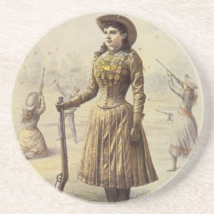 Vintage Miss Annie Oakley, Western-Cowgirl Untersetzer