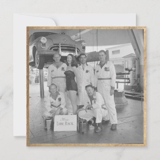 Vintage "Miss Lube Rack" Flachbild-Notiz (Vorderseite)