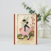 Vintage Miss Molly Cottontail Osterwünsche Postkarte (Stehend Vorderseite)