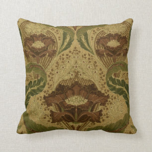 Vintage-Mission-Stil rotes Blumenblütenmuster Kissen