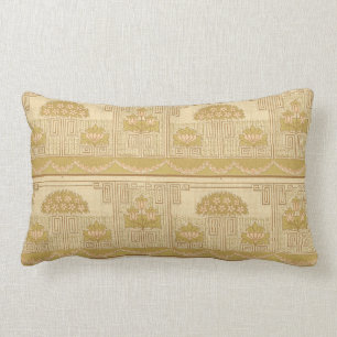 Vintage Mission Style Floral & Key Pattern Frieze Lendenkissen