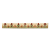Vintage Mission Style Red Tulip Frieze Satinband (Vorderseite)