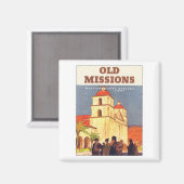 Vintage Missionen Santa Barbara Magnet (Vorderseite/Rückseite)