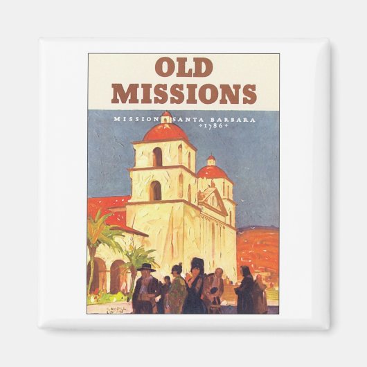 Vintage Missionen Santa Barbara Magnet (Vorne)
