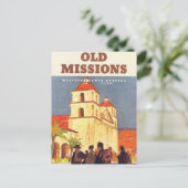 Vintage Missionen Santa Barbara Postkarte (Stehend Vorderseite)