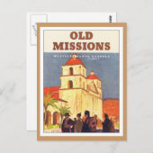 Vintage Missionen Santa Barbara Postkarte (Vorne/Hinten)
